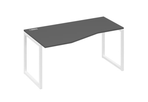 Стол эргономичный левый Мира Одри, цвет антрацит премиум + белый