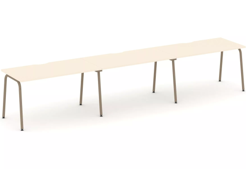 Рабочая станция на 3 места (с вырезом под провода), цвет сатин