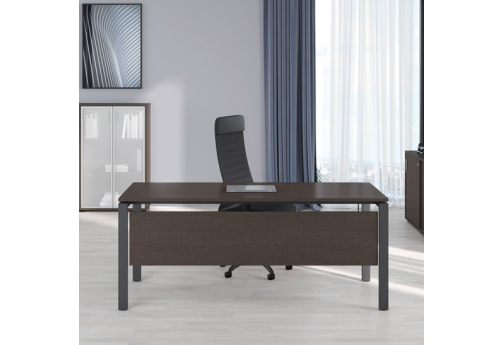 Стол письменный на металлоопорах Тиана Металл, цвет темный дуб