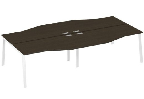 Рабочая станция эргономичная (4х160) Мира Нумо, цвет венге + белый