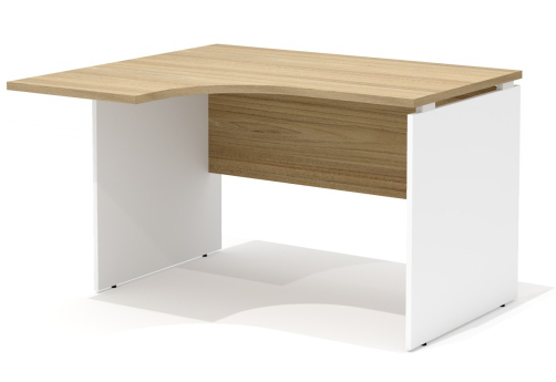 Стол рабочий эргономичный (левый) Некста, цвет вяз + белый