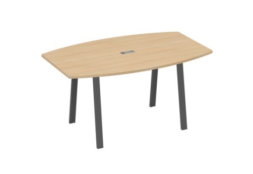 Стол для переговоров Мира Трио, цвет натуральный дуб + антрацит