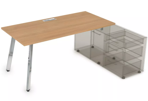 Стол на опорной тумбе, цвет романо