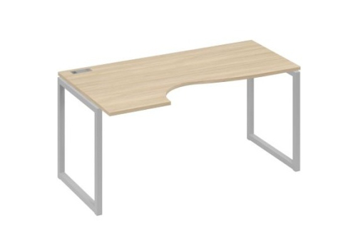 Стол эргономичный левый Мира Одри, цвет дуб скандинавский + серый