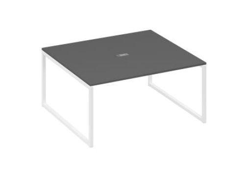 Стол для переговоров прямоугольный Мира Одри, цвет антрацит премиум + белый