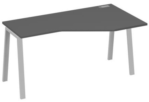Стол эргономичный правый Мира Трио, цвет антрацит премиум + серый