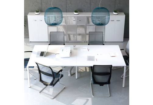 Стол для переговоров прямоугольный Мира Нумо, цвет белый премиум + белый