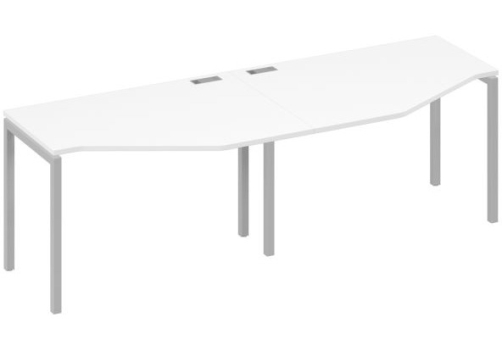 Рабочая станция эргономичная 2х120 Техно Мира Лофт, цвет белый премиум + серый