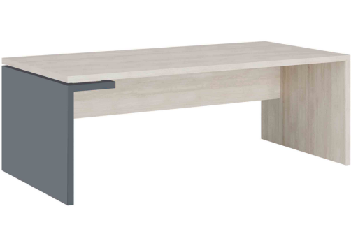 Стол рабочий левый Петра, цвет светлый дуб + антрацит