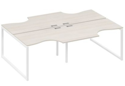 Рабочая станция эргономичная (4х120) Мира Одри, цвет дуб шамони + белый