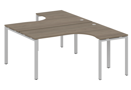 Стол на 2 рабочих места эргономичный, цвет вяз