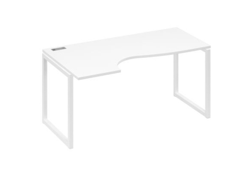 Стол эргономичный левый Мира Одри, цвет белый премиум + белый