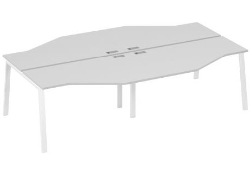 Рабочая станция эргономичная 4х140 Мира Трио, цвет серый + белый