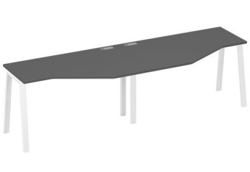 Рабочая станция эргономичная 2х140 Мира Трио, цвет антрацит премиум + белый