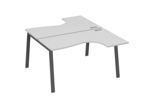 Рабочая станция эргономичная 2х140 Мира Трио, цвет серый + антрацит