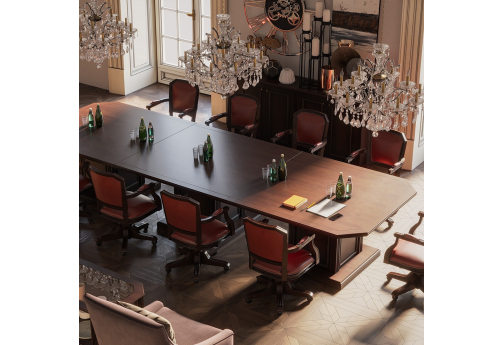 Стол переговорный сборный Альберо, цвет орех темный