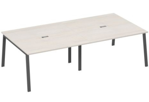 Стол для переговоров Мира Трио, цвет дуб шамони + антрацит