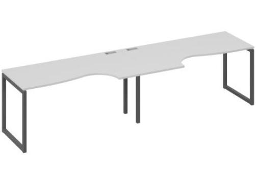 Рабочая станция эргономичная (2х160) Мира Одри, цвет серый + антрацит