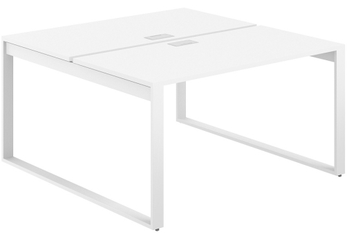 Рабочая станция с лючком Фламинго, цвет белый + белый