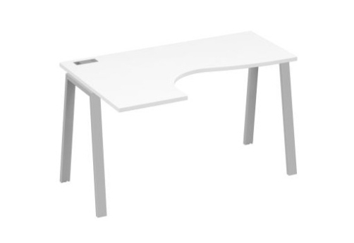 Стол эргономичный левый Мира Трио, цвет белый премиум + серый
