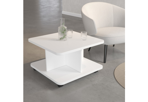 Стол журнальный квадратный Винси 3, цвет белый