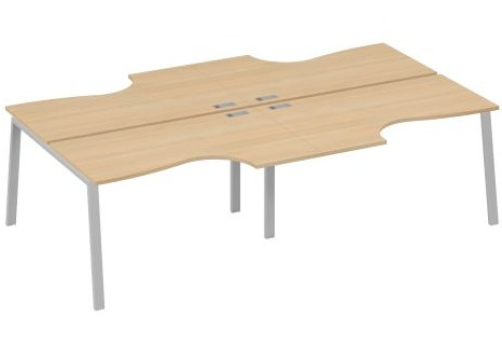 Станция рабочая эргономичная 4х140 Мира Трио, цвет натуральный дуб + серый