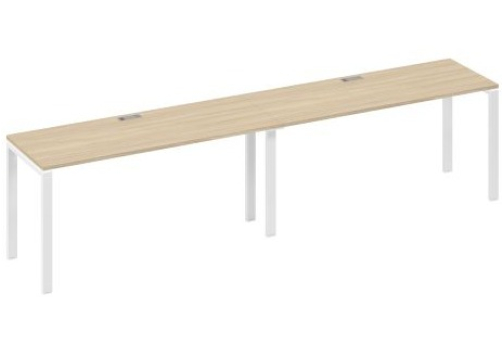 Рабочая станция (2х160) Мира Нумо, цвет дуб скандинавский + белый