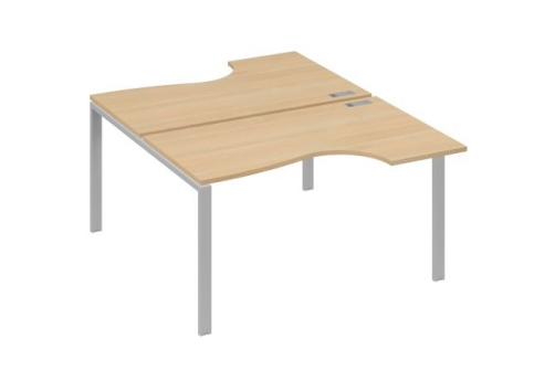 Рабочая станция эргономичная (2х140) Мира Нумо, цвет натуральный дуб + серый