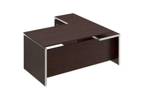 Стол руководителя с брифинг-приставкой боковой левой Эдвард, цвет венге