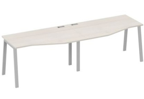 Станция рабочая эргономичная 2х140 Мира Трио, цвет дуб шамони + серый