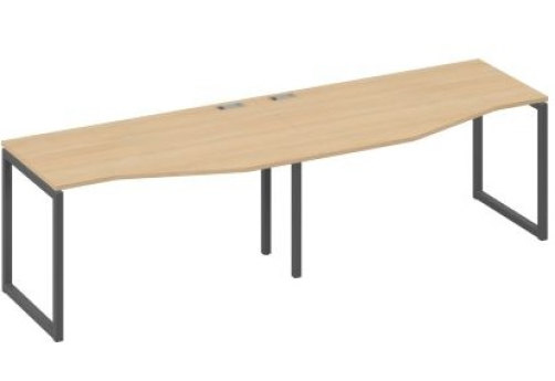 Рабочая станция эргономичная (2х140) Мира Одри, цвет натуральный дуб + антрацит