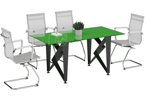 Стол для переговоров, 1600x800х730 мм, цвет зеленый