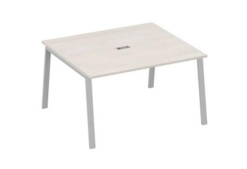 Стол для переговоров Мира Трио, цвет дуб шамони + серый