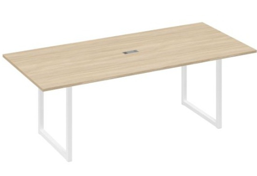 Стол для переговоров прямоугольный Мира Одри, цвет дуб скандинавский + белый