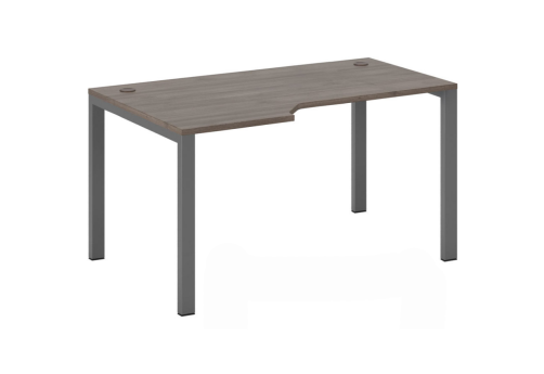 Стол эргономичный левый на металлоопорах, цвет шамони темный