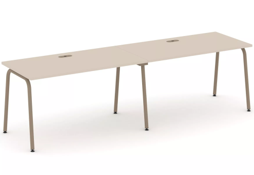 Рабочая станция на 2 места (с лючками), цвет капучино