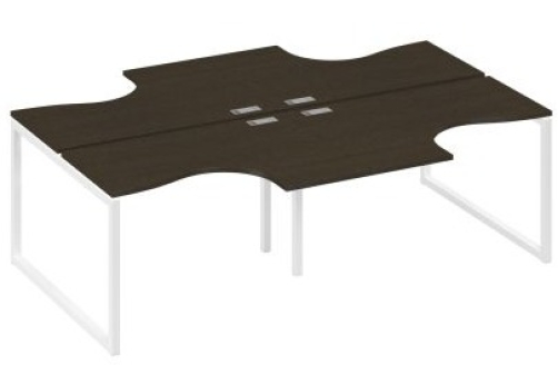 Рабочая станция эргономичная (4х120) Мира Одри, цвет венге + белый