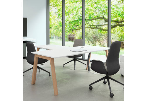 Стол руководителя с брифинг-приставкой Флориан Директ, цвет белый