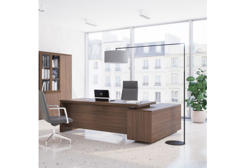 Стол руководителя на опорной тумбе Фиеста, цвет орех