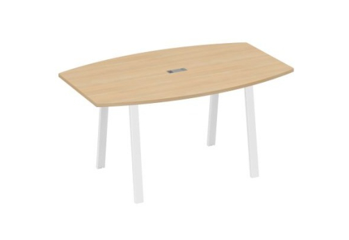Стол для переговоров Мира Трио, цвет натуральный дуб + белый