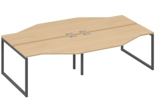 Рабочая станция эргономичная (4х140) Мира Одри, цвет натуральный дуб + антрацит