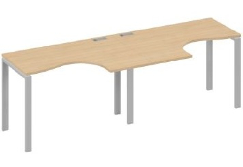 Рабочая станция эргономичная (2х120) Мира Нумо, цвет натуральный дуб + серый