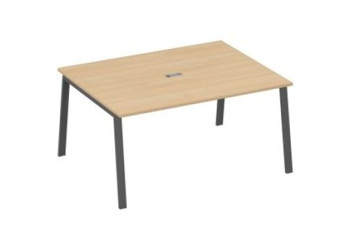 Стол для переговоров Мира Трио, цвет натуральный дуб + антрацит