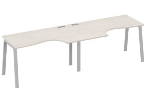 Станция рабочая эргономичная 2х140 Мира Трио, цвет дуб шамони + серый