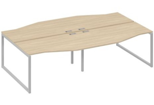Рабочая станция эргономичная (4х140) Мира Одри, цвет дуб скандинавский + серый