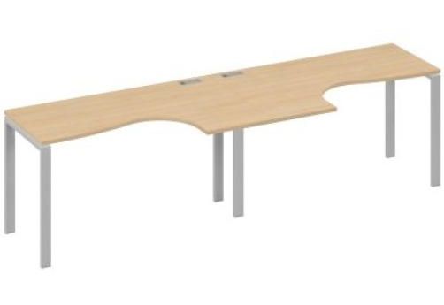 Рабочая станция эргономичная (2х140) Мира Нумо, цвет натуральный дуб + серый
