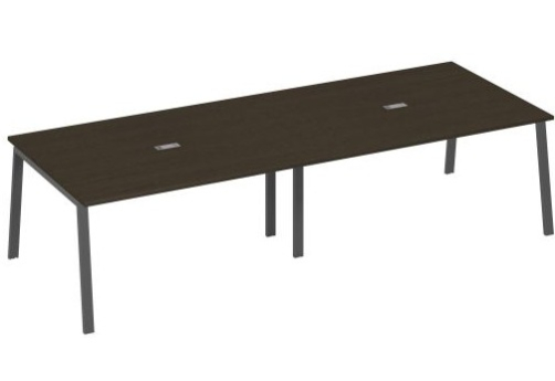 Стол для переговоров Мира Трио, цвет венге + антрацит