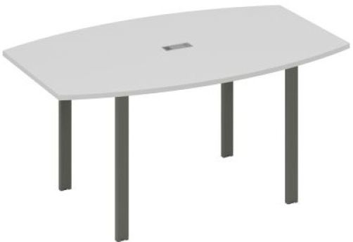 Стол для переговоров фигурный Мира Нумо, цвет серый + антрацит