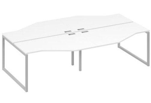 Рабочая станция эргономичная (4х140) Мира Одри, цвет белый премиум + серый