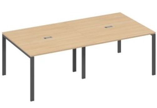 Стол для переговоров прямоугольный Мира Нумо, цвет натуральный дуб + антрацит